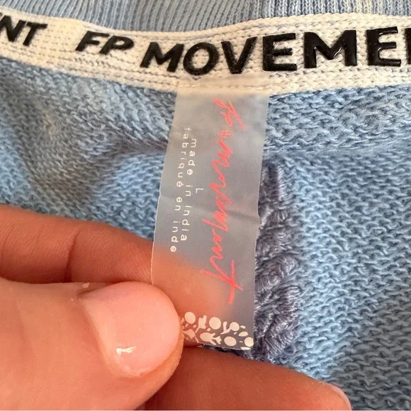 Free People Movement Valley Girl Sweatshirt Acid Wash Blue Quarter-Zip Pullover - Picture 7 of 12